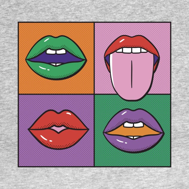 Pop Art Mouths Painting by ExelanArt